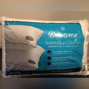 Beautyrest Shapeable comfort memory foam cluster pillows.